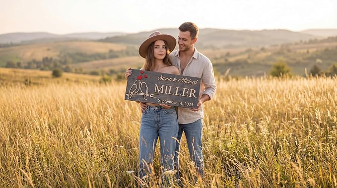 Custom Family Name Sign | Personalized Wooden Wedding Gift | Rustic Last Name - Image 9