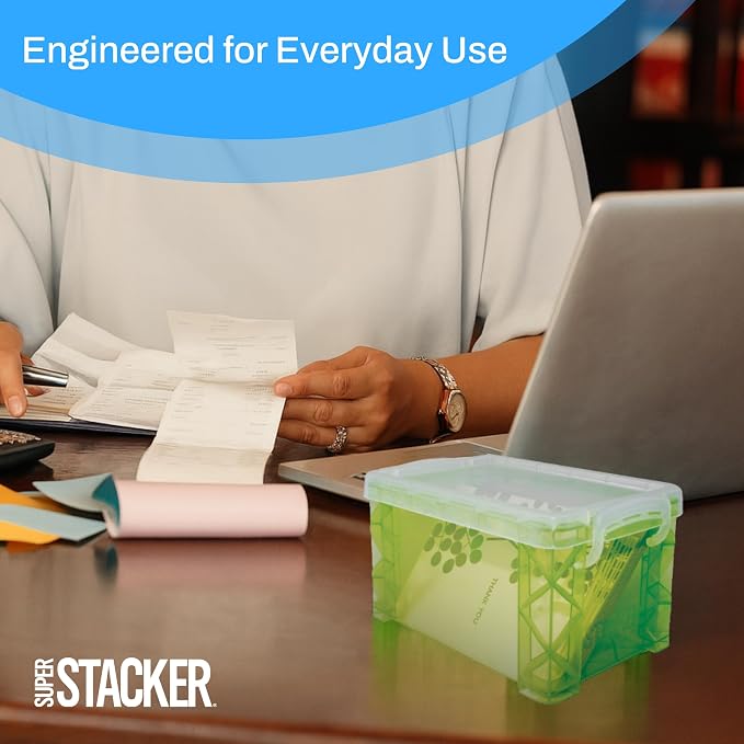 Super Stacker Index Card Box, 3 x 5 Inch Index Cards File Box, Note Holder - Image 6