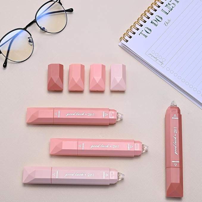 Temiary 4 Pcs 2 in 1 White Correction Tape and Double Sided Roller Set - Image 8