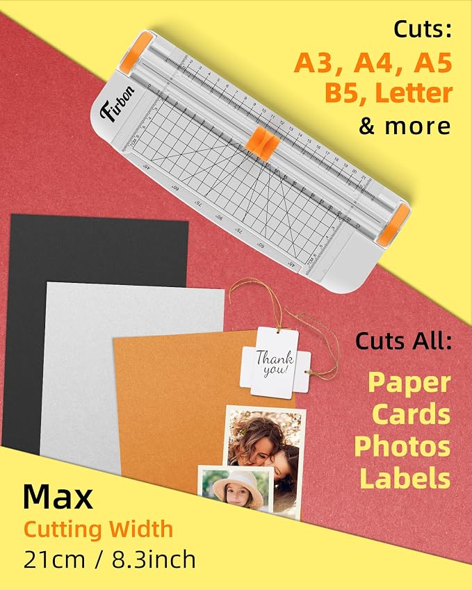 Firbon White A5 Paper Cutter, Straight Small Paper Trimmer - Image 2