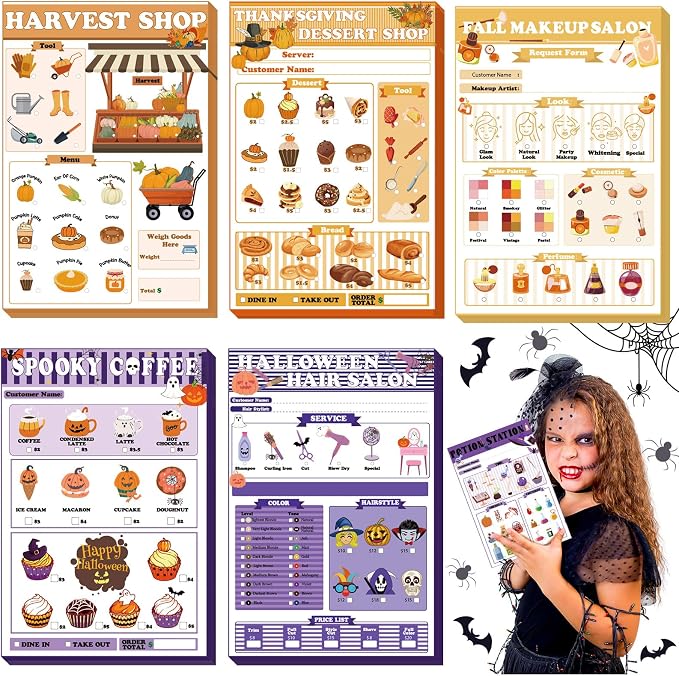 Eaasty Kids Pretend Play Notepads 4 x 6 Inch Pads by Eaasty