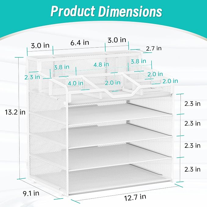 5 Tier Mesh Desk Organizer - Image 2