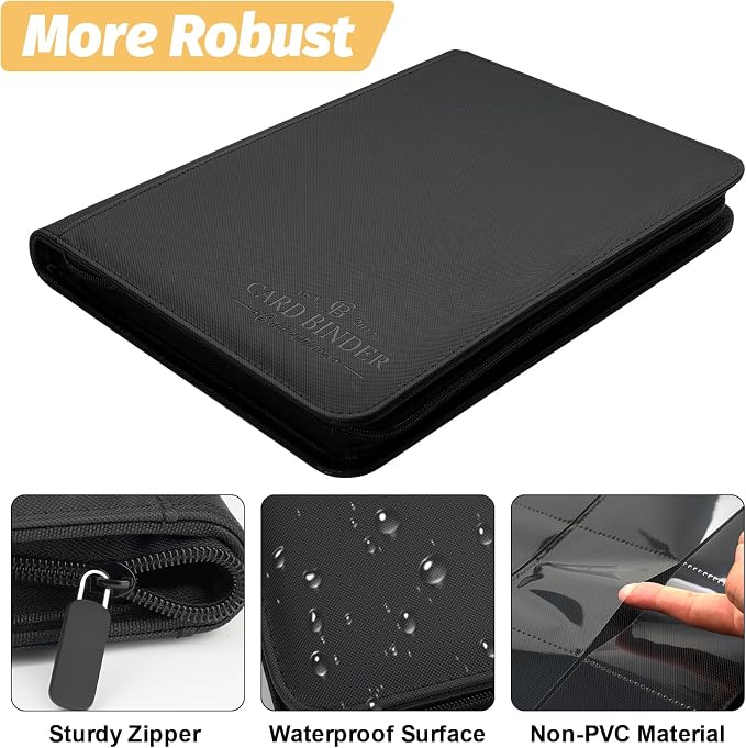 9 Pockets Card Binder, Premium Zip Trading Card Binder, 540 Double Sided Pocket - Image 3