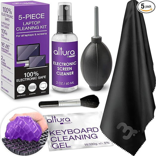Laptop Computer Keyboard Cleaner - Screen Cleaning Kit All-in-One with Gel & Spray Solution for MacBook and Other Computers-DeskLoop Office