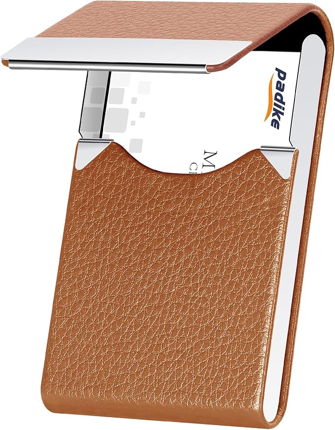 Padike Leather Business Card Holder Metal Business Card Case Slim Professional by padike