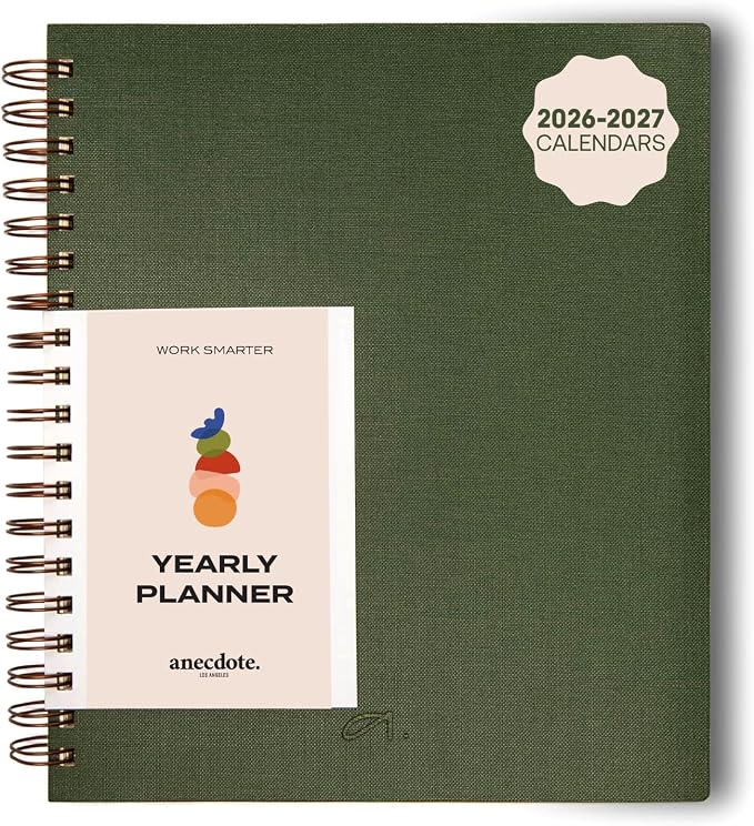 Anecdote Spiral Planner w/2026-2027 Calendar | Start Anytime by Anecdote