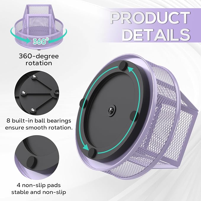 YINGHUA Metal Mesh Desk Organizer - Image 4