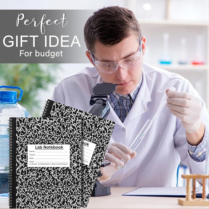 Affrolling 1 Pack Carbonless Lab Notebook Carbon Copy 8.5'' x 11'' 25 Sets of - Image 6