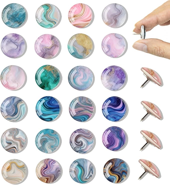 24Pcs Marble Push Pins, Decorative Push Pins by Tandarui