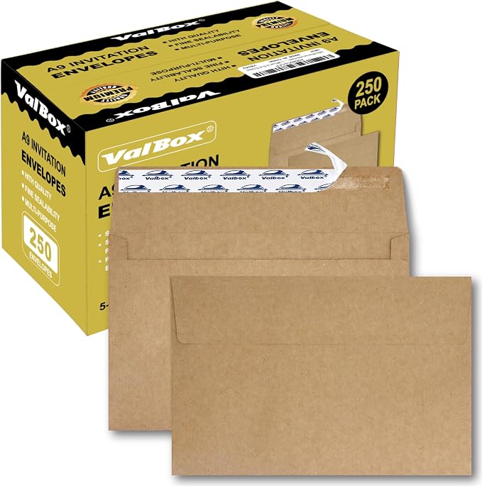 ValBox A9 Invitation Envelopes, 5.75 x 8.75 Inches, Greeting Cards, by ValBox