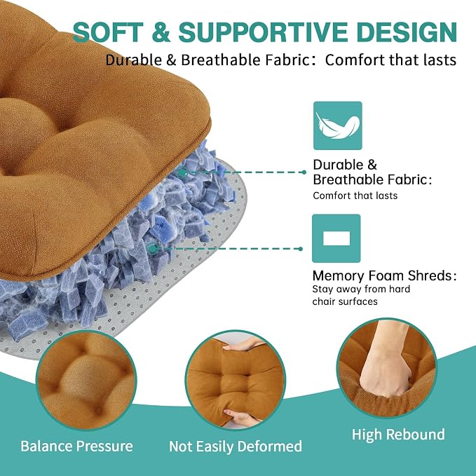 BETU Chair Cushions for Dining Chairs Set of 4, Thick Kitchen Table Chair Pads - Image 8