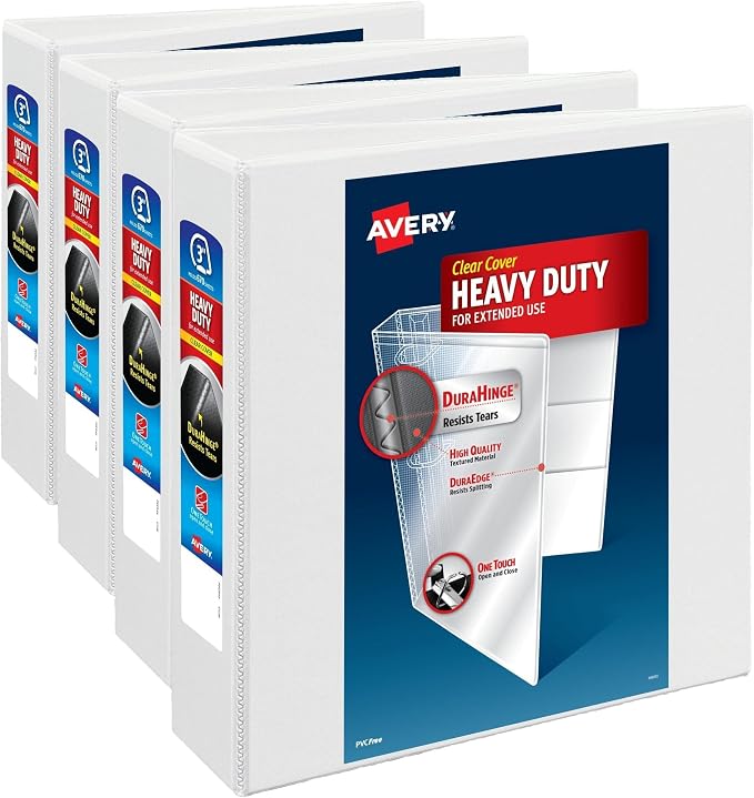 Avery Heavy-Duty View 3 Ring Binder, 670-Sheet Capacity, 3.5 Inch Wide Spine by Avery