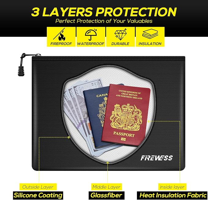 Fireproof Document Bag -2 Pack 13.4"x10" and 11"x6" Non-itchy Fireproof Money - Image 5