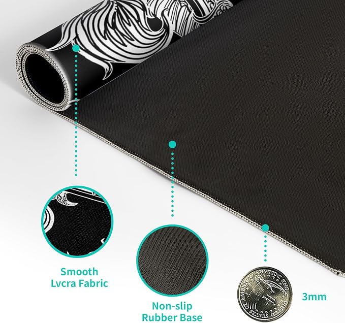 Dragon Gaming Mouse Pad Black Large Mouse Pad - Image 8
