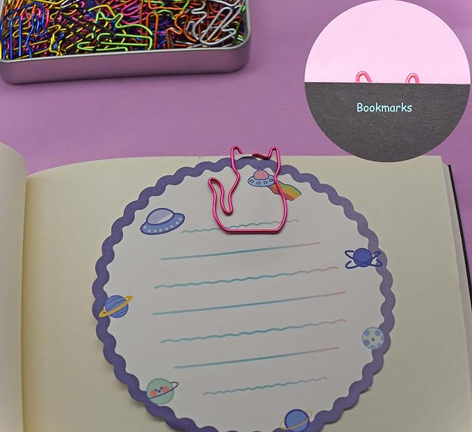 100 pcs Cat Paper Clips Cute Decorative Paperclips, Cat Lover Gifts - Image 4