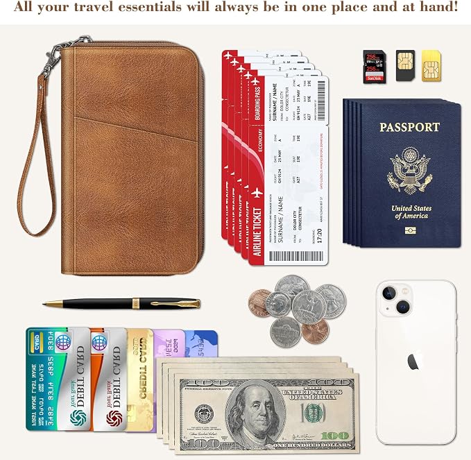Fintie Family Passport Holder Wallet, RFID Blocking Travel Document Organizer - Image 3