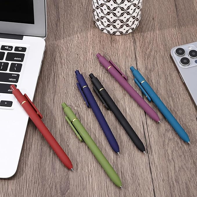 Colored Pens,6Pcs Colorful Gel Pens, Smooth Writing For Journaling, 0.5mm Fine Point,Ballpoint for Office School Supplies,Gifts for Women Men Student(Vintage)-DeskLoop Office
