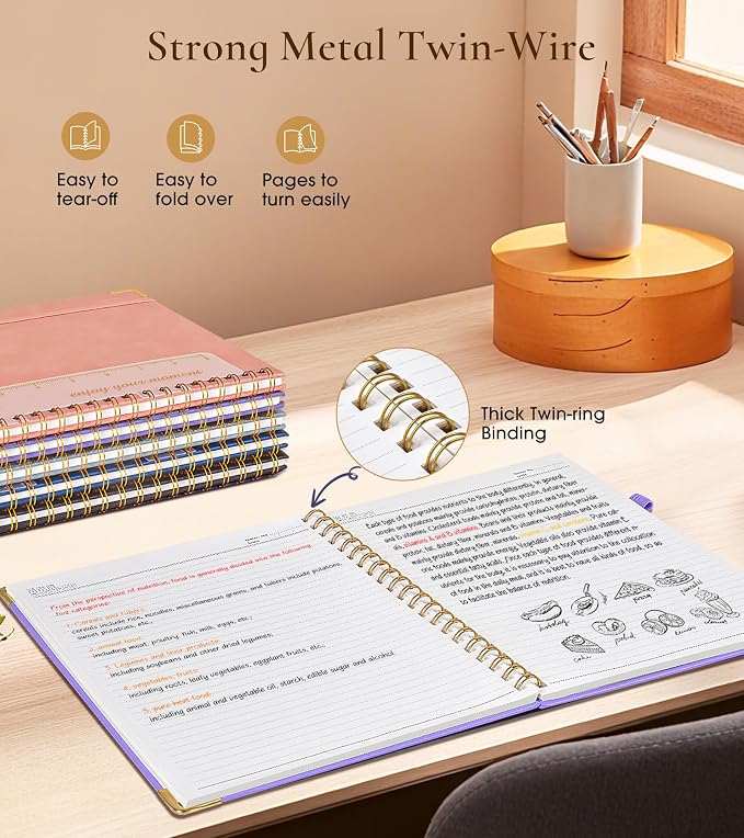 Hardcover Spiral Notebook Journal 8.5” x 11”, A4 Large Leather Notebooks - Image 6