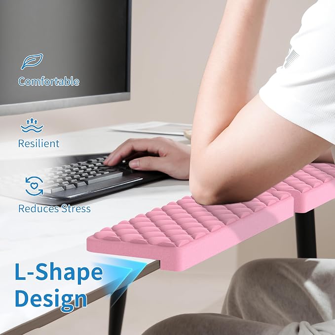 MEKASS L-Shaped Desk Elbow Pad for Desk, Memory Foam Elbow Support Padding - Image 5