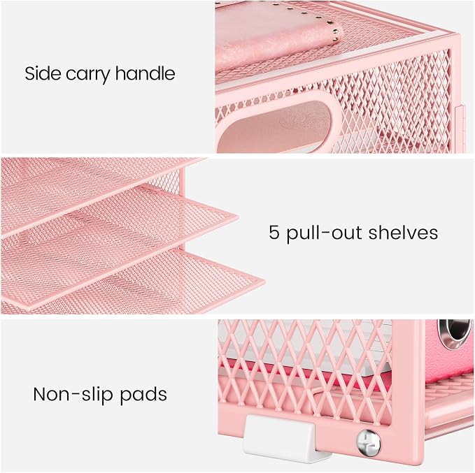 Lavatino 8-Tier Letter Tray Desk Paper Organizer, Mesh File Sorter Tray - Image 2