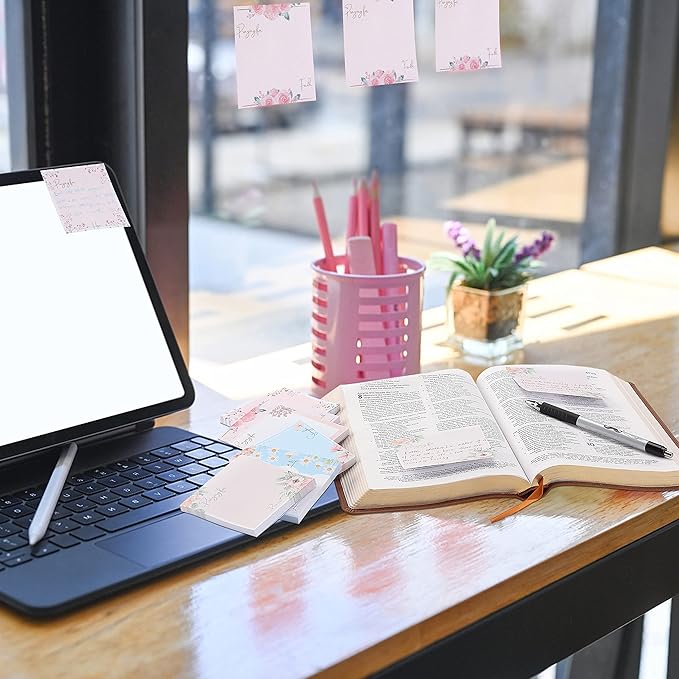 Mr. Pen- Floral Sticky Notes, 3'x3', 12 Pads, Aesthetic Colorful Sticky Notes in Bulk-DeskLoop Office