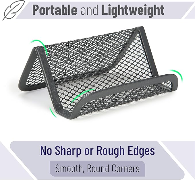 Mr. Pen- Metal Mesh Business Card Holders, 3 Pack, and Business Use, Flat and - Image 3