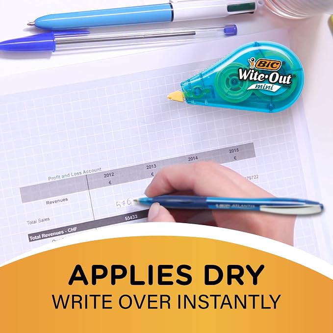BIC Wite-Out Brand Mini Correction Tape, Tape Applies Dry - Image 4