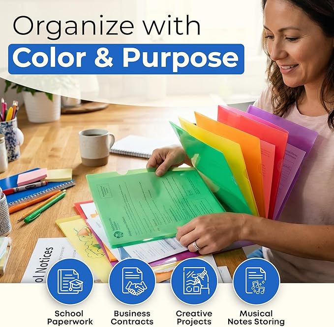 Dunwell Clear Plastic Folders for Documents - Image 5