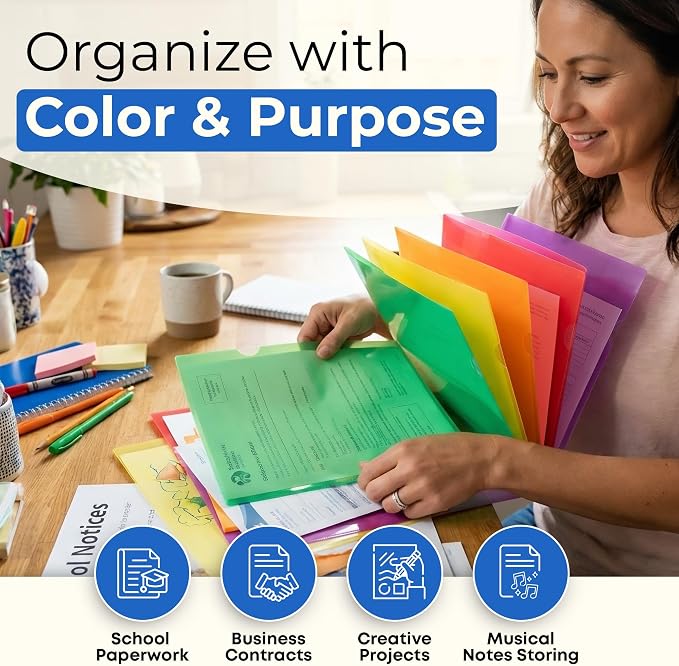 Dunwell Clear Plastic Folders for Documents - Image 5