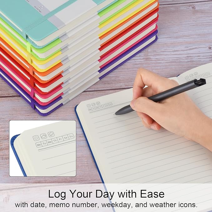 ZCZN 8 Pack Hardcover Journal Notebooks, 8 Colors, A5 Lined Journals - Image 7