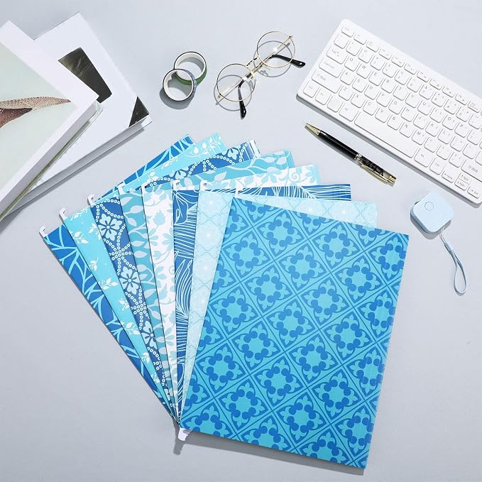 Estune 32 Pcs Blue Decorative Hanging File Folders Letter Size Cabinet File - Image 7