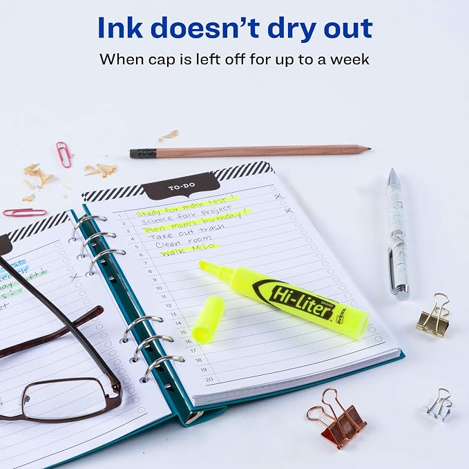 Avery Hi-Liter Desk-Style Highlighters, Smear Safe Ink, Chisel Tip, 12 - Image 5