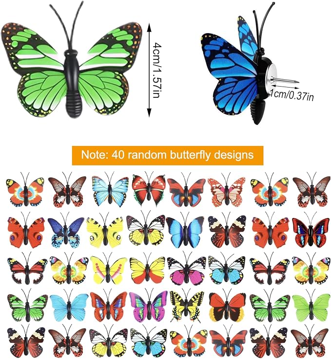 40 Pcs Butterfly Push Pins - Image 2