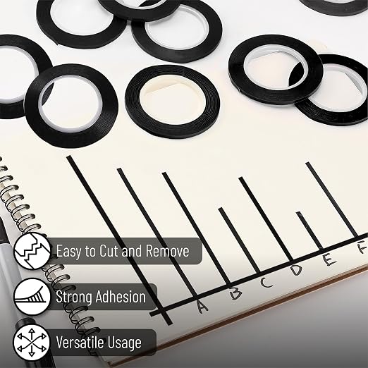 Mr. Pen- Whiteboard Tape, 12 Rolls, 1/8 Inch, Custom Whiteboard Lines, - Image 3