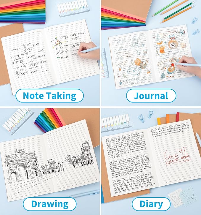 24 Pack Lined Notebook Journals Bulk, 7-1/2" x 9-3/4", Wide Ruled Paper - Image 8