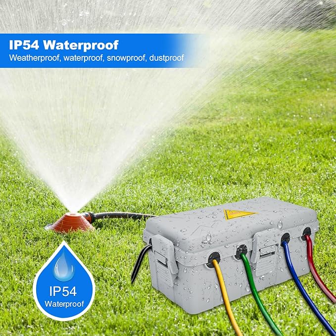 Hrensaw Medium Outdoor Electrical Box, Weatherproof Connection Box w/6 Cable - Image 5