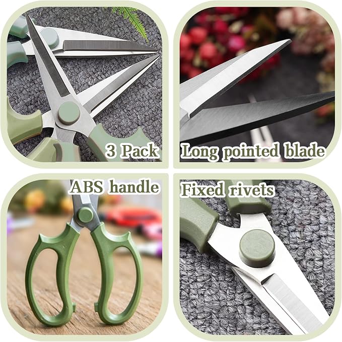 3Pcs Garden Flower Scissor, Floral Scissors Pruning Shears, Stainless Steel - Image 4