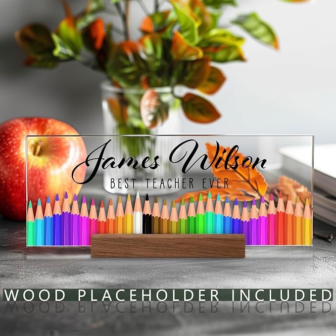 Generic Personalized Teacher's Day Name Plate, Customized Acrylic Nameplate - Image 3