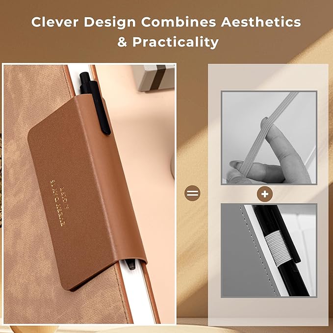 Leather Journal for Men 320 Pages B5 Large Journaling Notebooks with 100 GSM Thick Paper Journals for Writing Notebook for Men & Women with Buckle Closure Work Diary, 7.28" x 10.23", Brown-DeskLoop Office