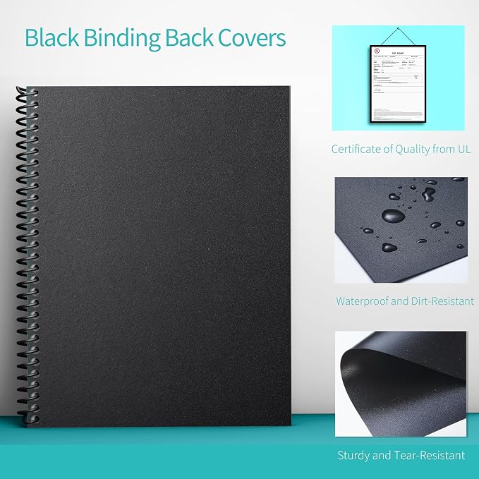 Binditek 200 Pack Binding Covers and Backs Set, 8.5 x 11 Inches, 100 Clear PVC - Image 5