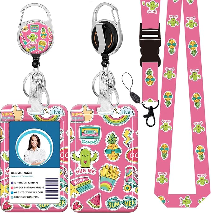 Badge Lanyard, Retractable Badge Holder by BILLTEFUL