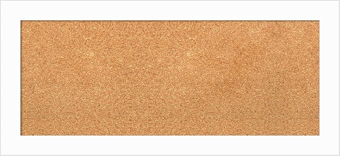 Amanti Art Natural Cork Board for Wall, 15x33 Vision Board with White Frame, Medium Corkboard Office Decor for Home Organization, Casual Corkboard Pinboard to Display Items for Home Organization in-DeskLoop Office
