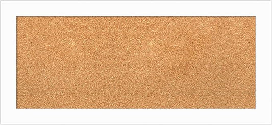 Amanti Art Natural Cork Board for Wall, 15x33 Vision Board with White Frame, Medium Corkboard Office Decor for Home Organization, Casual Corkboard Pinboard to Display Items for Home Organization in-DeskLoop Office