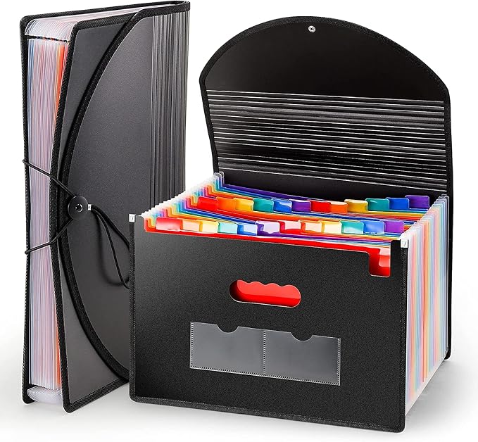 Large Accordion File Organizer, 24 Pockets Legal File Folder, Expanding File by Zannaki