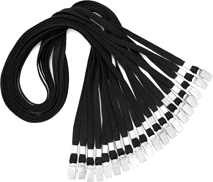 MIFFLIN-USA - Bulk Flat Lanyards w/Two Bulldog Clips - 39 Inch, 50 PK - by MIFFLIN