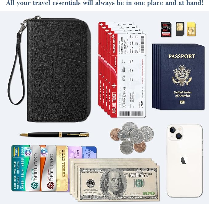 Fintie Family Passport Holder Wallet, RFID Blocking Travel Document Organizer - Image 3