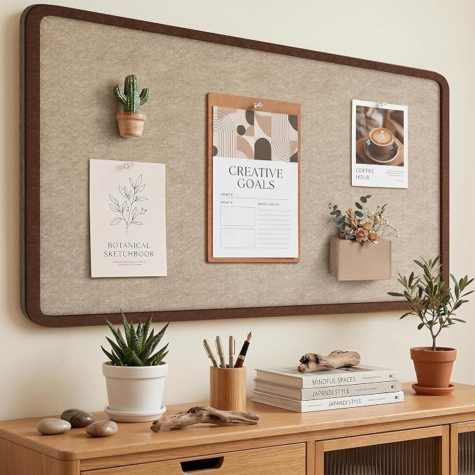 Bulletin Board Decorative Felt Foldable Vision Photo Pin Boards | 48 x 36 by KERRAM