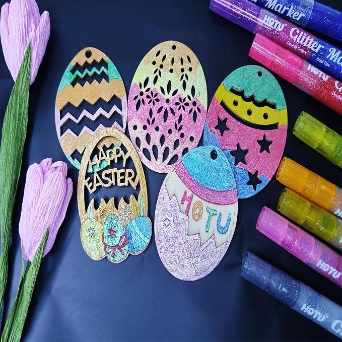 HOTU Glitter Markers Pens, 16 Colors Glitter Acrylic Paint Pens, Sparkly - Image 2