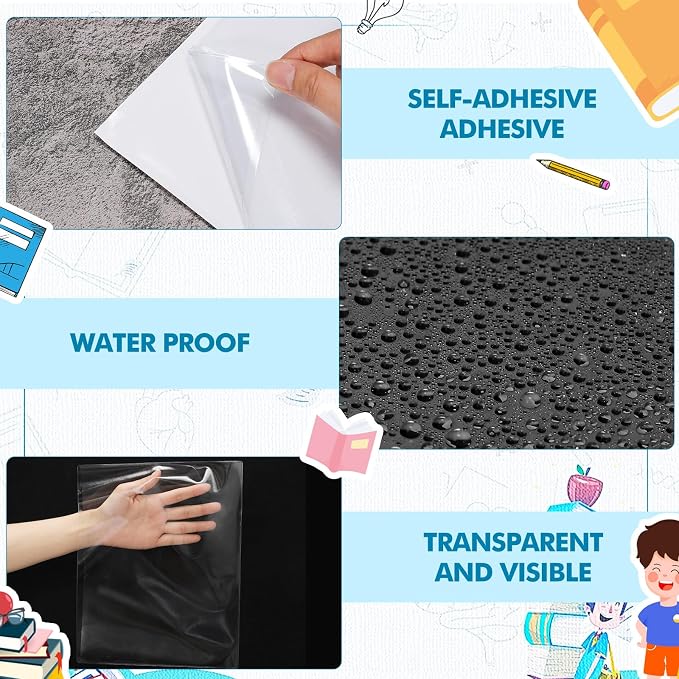 Outus 200 Pcs Self Adhesive Shop Ticket Holders Clear Plastic Sleeves Adhesive - Image 5