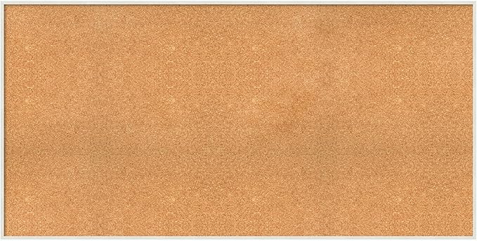 Amanti Art Natural Cork Board for Wall, 29x57 Vision Board with White Frame, Oversize Corkboard Office Decor for Home Organization, Modern Corkboard Pinboard to Display Items for Home Organization in-DeskLoop Office